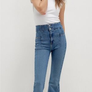 We The Free Jayde Flare High Rise Blue Jeans Size 26 Free People